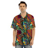 Fractal Psychedelic Print Pattern Men's Hawaiian Shirt-grizzshop
