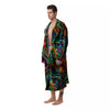 Fractal Psychedelic Print Pattern Men's Robe-grizzshop