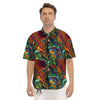 Fractal Psychedelic Print Pattern Men's Short Sleeve Shirts-grizzshop