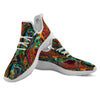 Fractal Psychedelic Print Pattern White Athletic Shoes-grizzshop