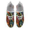 Fractal Psychedelic Print Pattern White Athletic Shoes-grizzshop