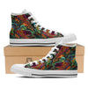 Fractal Psychedelic Print Pattern White High Top Shoes-grizzshop