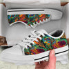 Fractal Psychedelic Print Pattern White Low Top Shoes-grizzshop