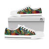 Fractal Psychedelic Print Pattern White Low Top Shoes-grizzshop