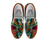 Fractal Psychedelic Print Pattern White Slip On Shoes-grizzshop