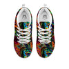 Fractal Psychedelic Print Pattern White Sneaker-grizzshop