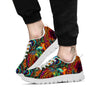 Fractal Psychedelic Print Pattern White Sneaker-grizzshop