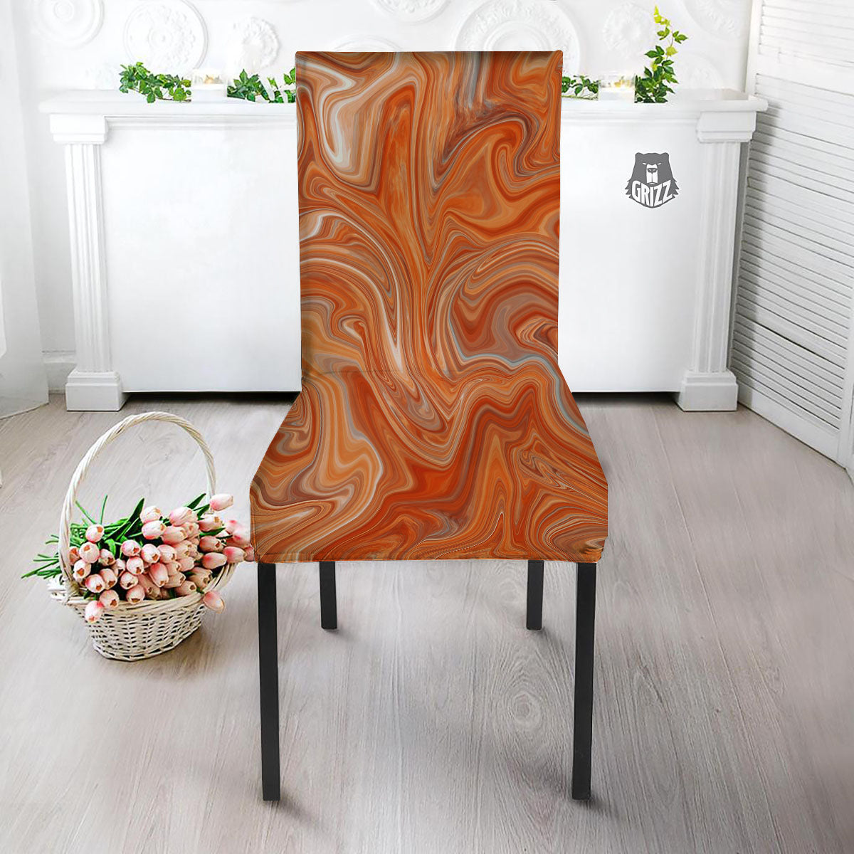 Fractal Psychedelic Trippy Print Dining Chair Slipcover-grizzshop