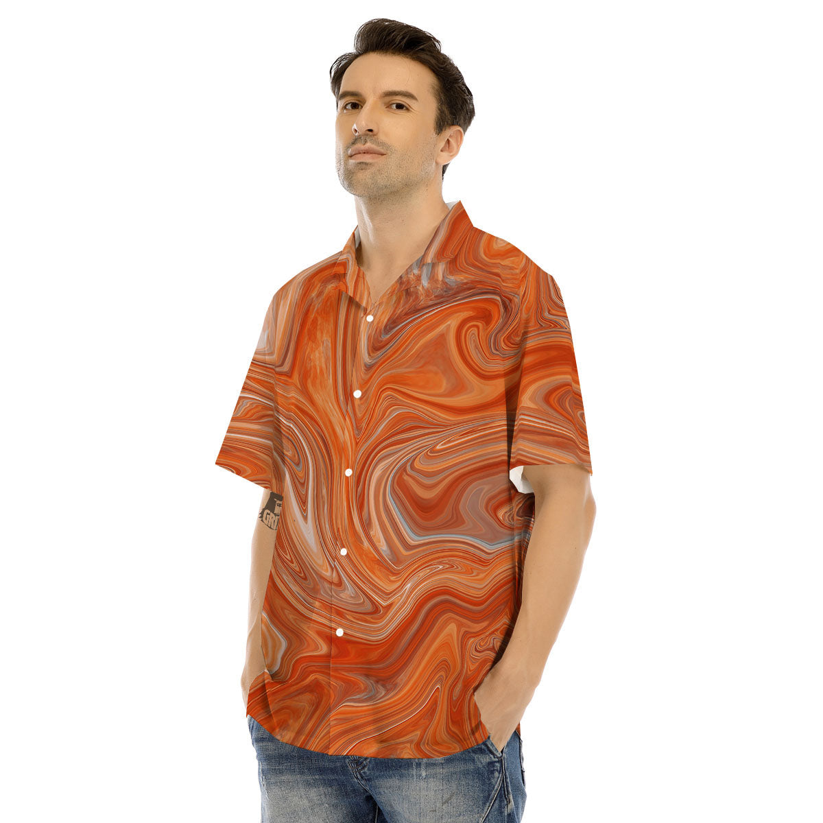 Fractal Psychedelic Trippy Print Men's Hawaiian Shirt-grizzshop