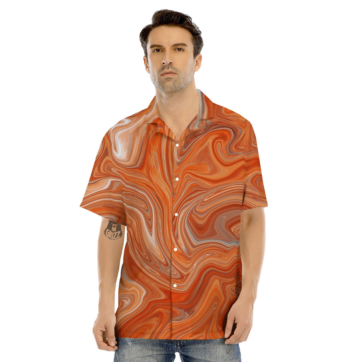 Fractal Psychedelic Trippy Print Men's Hawaiian Shirt-grizzshop