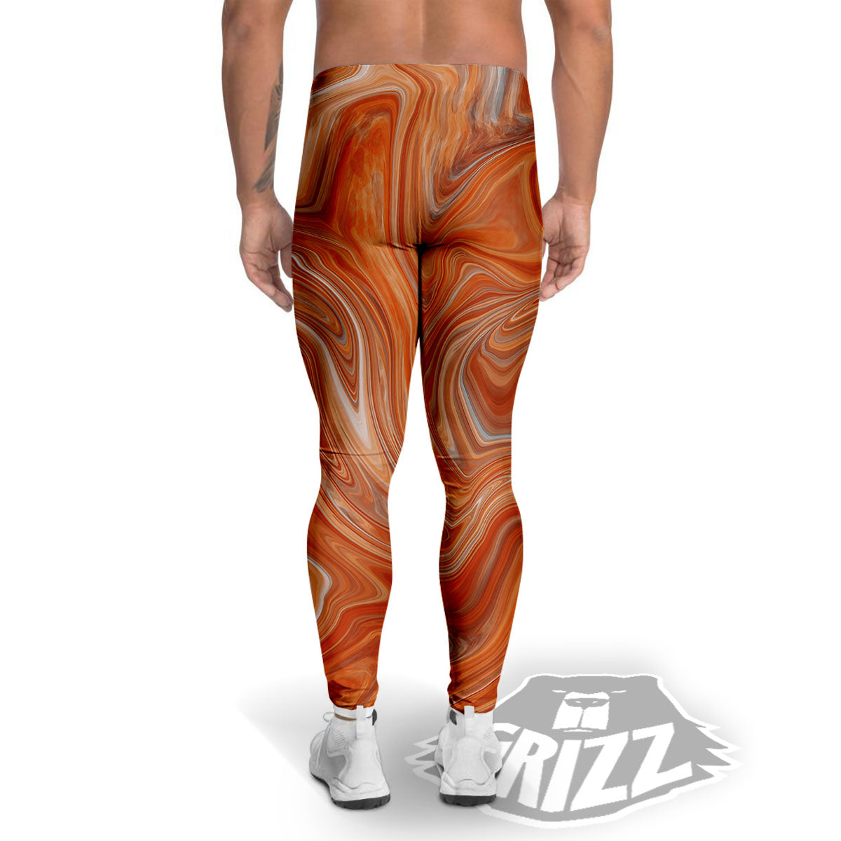 Fractal Psychedelic Trippy Print Men's Leggings-grizzshop