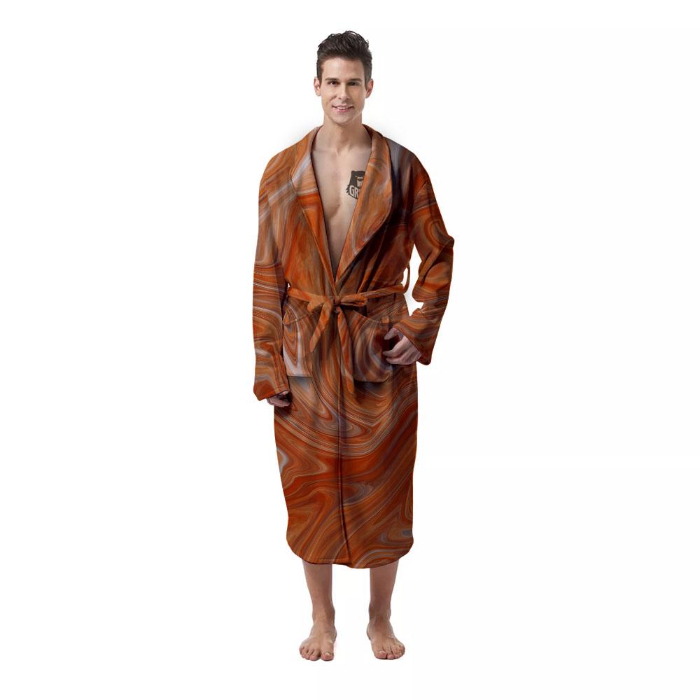 Fractal Psychedelic Trippy Print Men's Robe-grizzshop