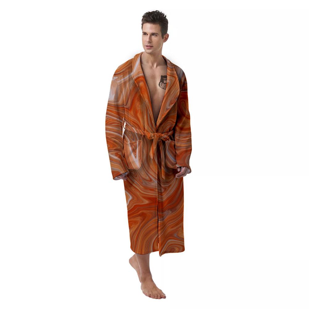 Fractal Psychedelic Trippy Print Men's Robe-grizzshop