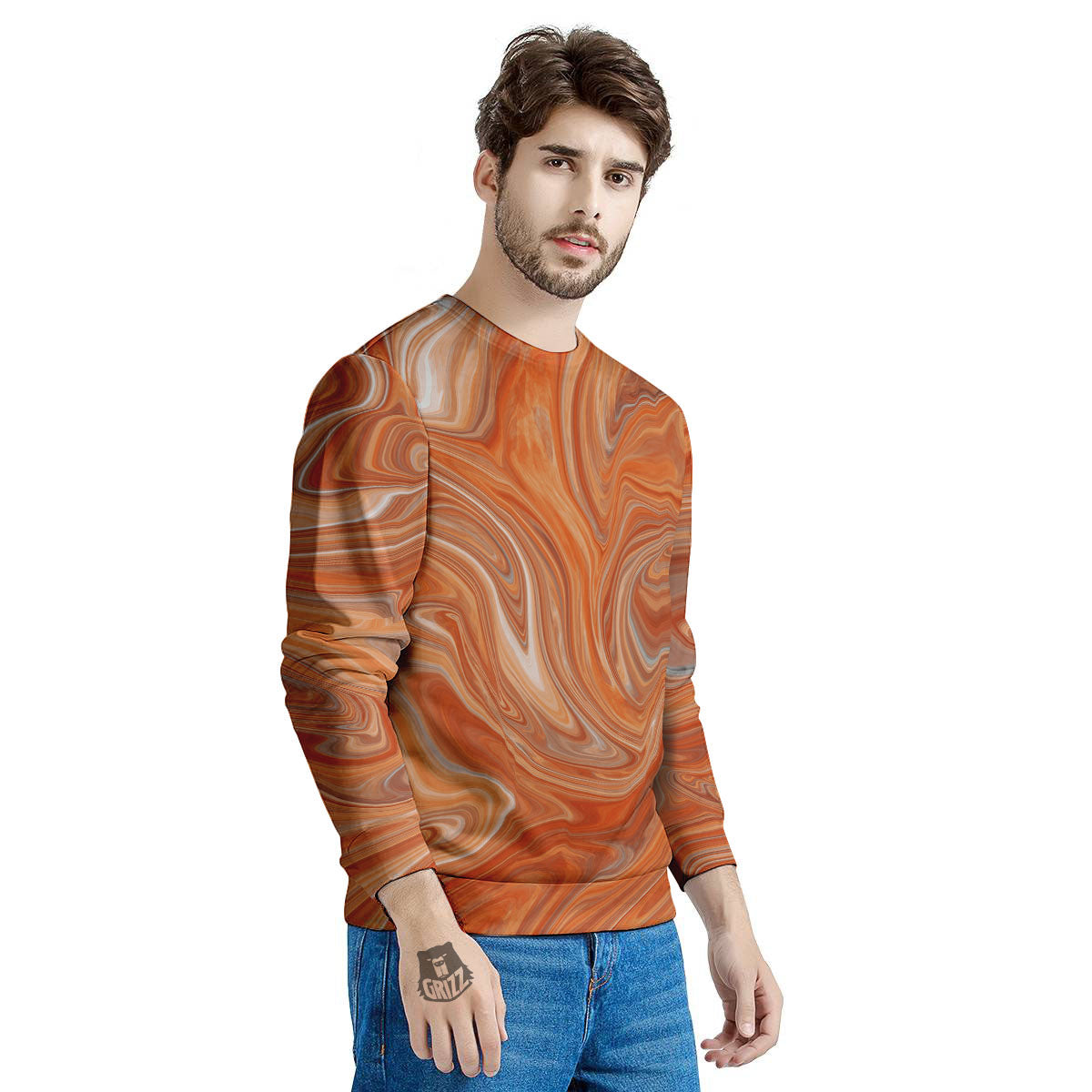 Fractal Psychedelic Trippy Print Men's Sweatshirt-grizzshop