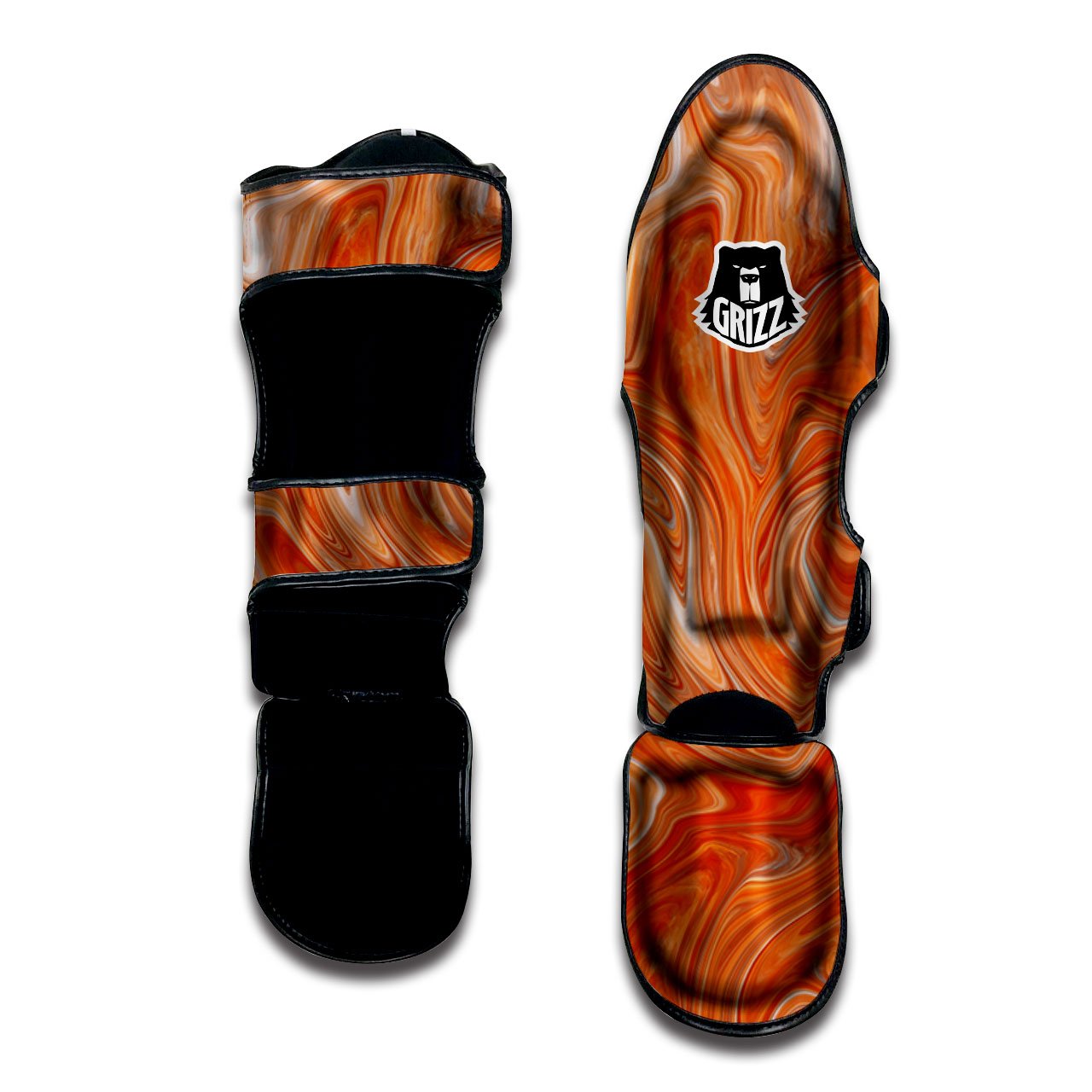 Fractal Psychedelic Trippy Print Muay Thai Shin Guards-grizzshop