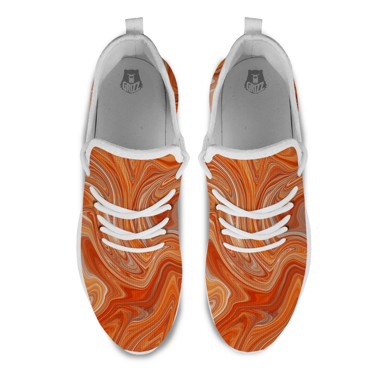 Fractal Psychedelic Trippy Print White Athletic Shoes-grizzshop