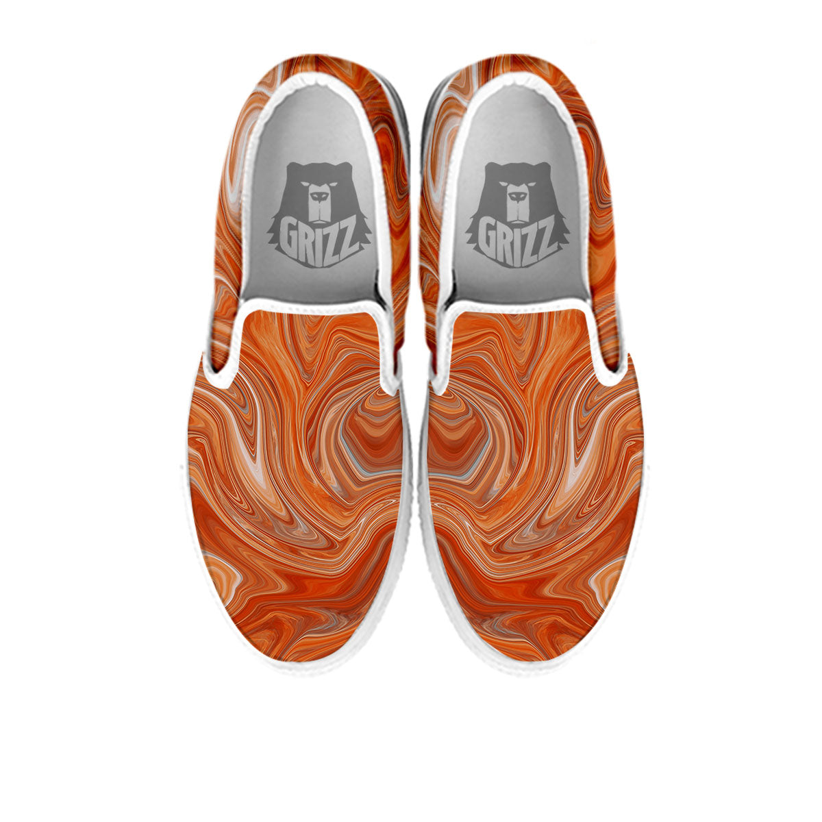 Fractal Psychedelic Trippy Print White Slip On Shoes-grizzshop