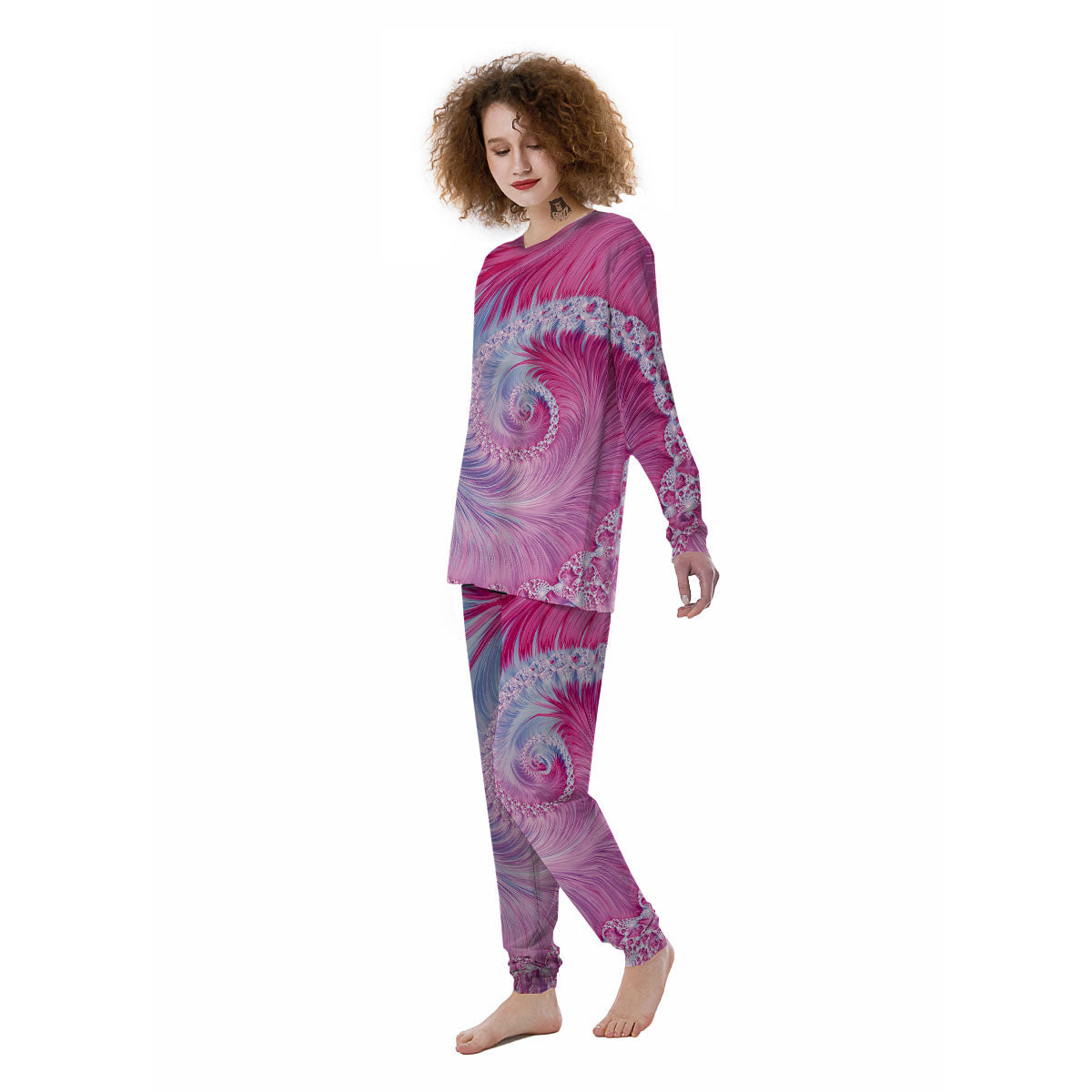 Fractal Spiral Print Women's Pajamas-grizzshop