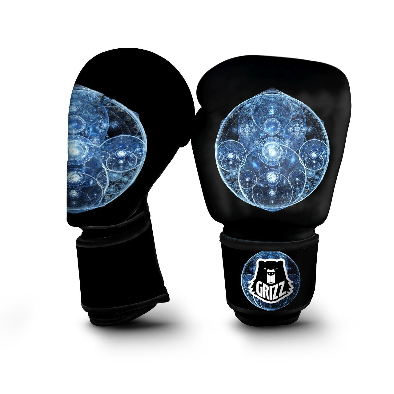 Fractal Steampunk Print Boxing Gloves-grizzshop