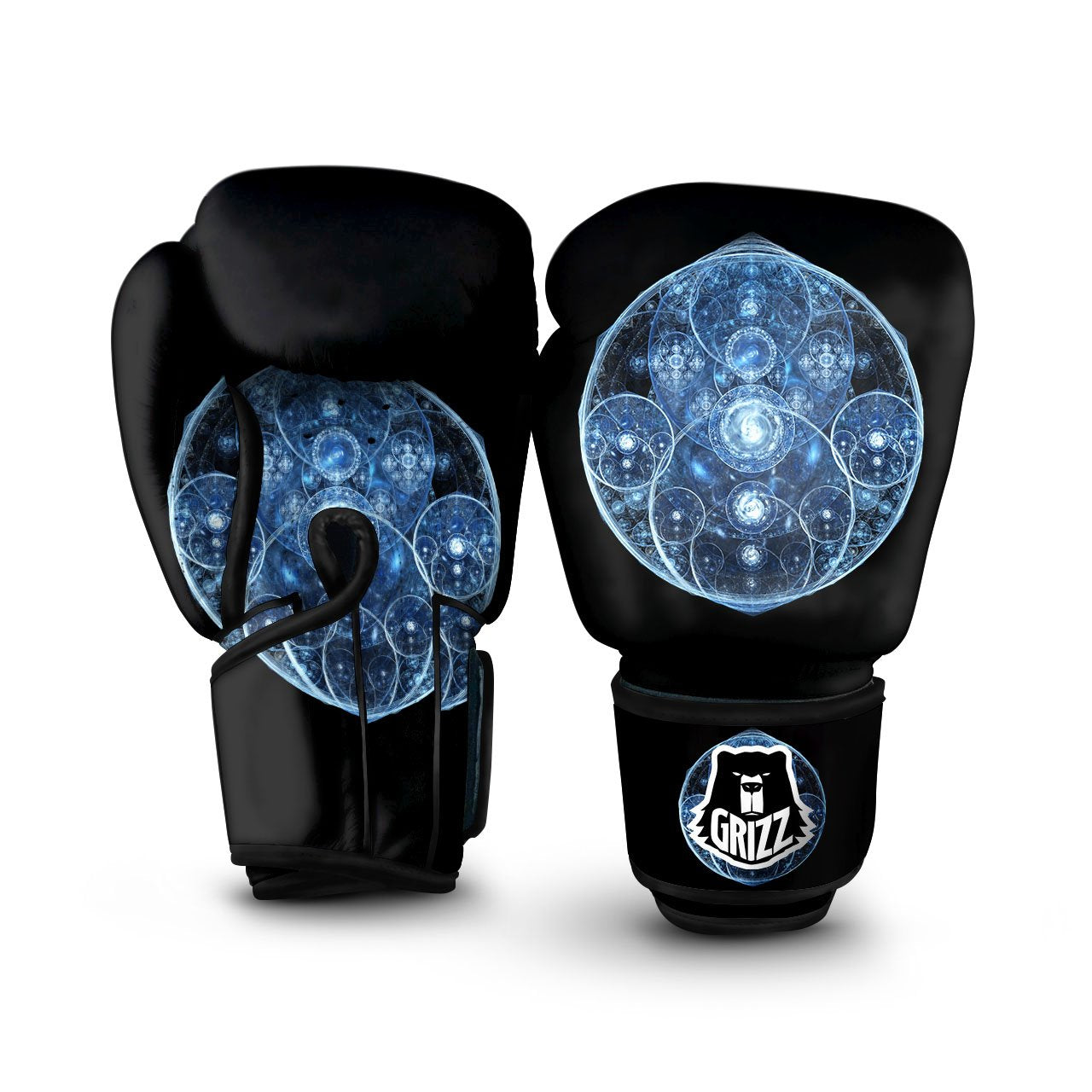 Fractal Steampunk Print Boxing Gloves-grizzshop