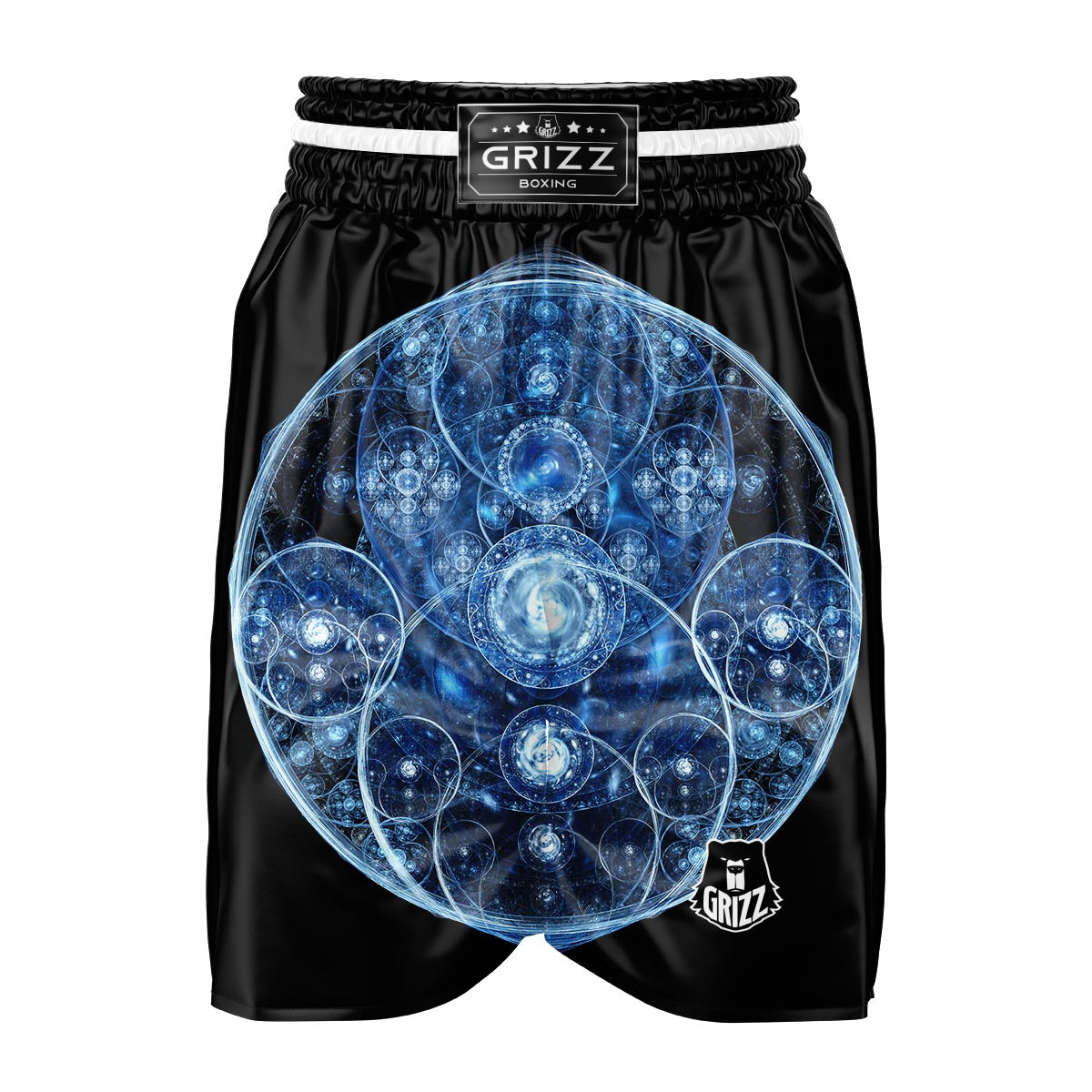 Fractal Steampunk Print Boxing Shorts-grizzshop