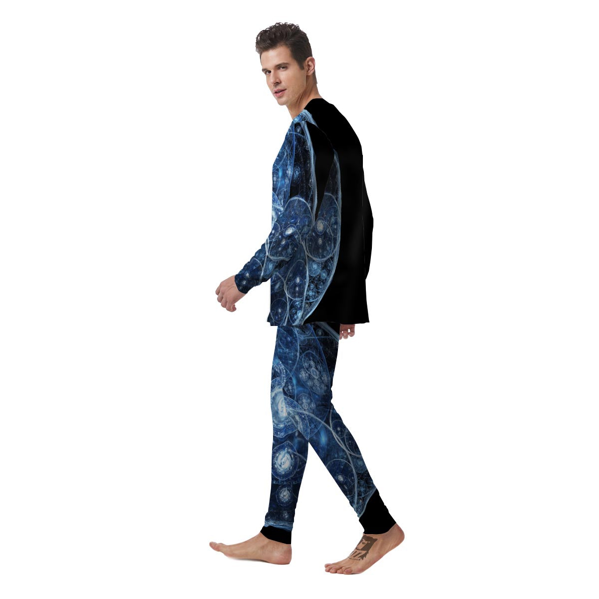 Fractal Steampunk Print Men's Pajamas-grizzshop