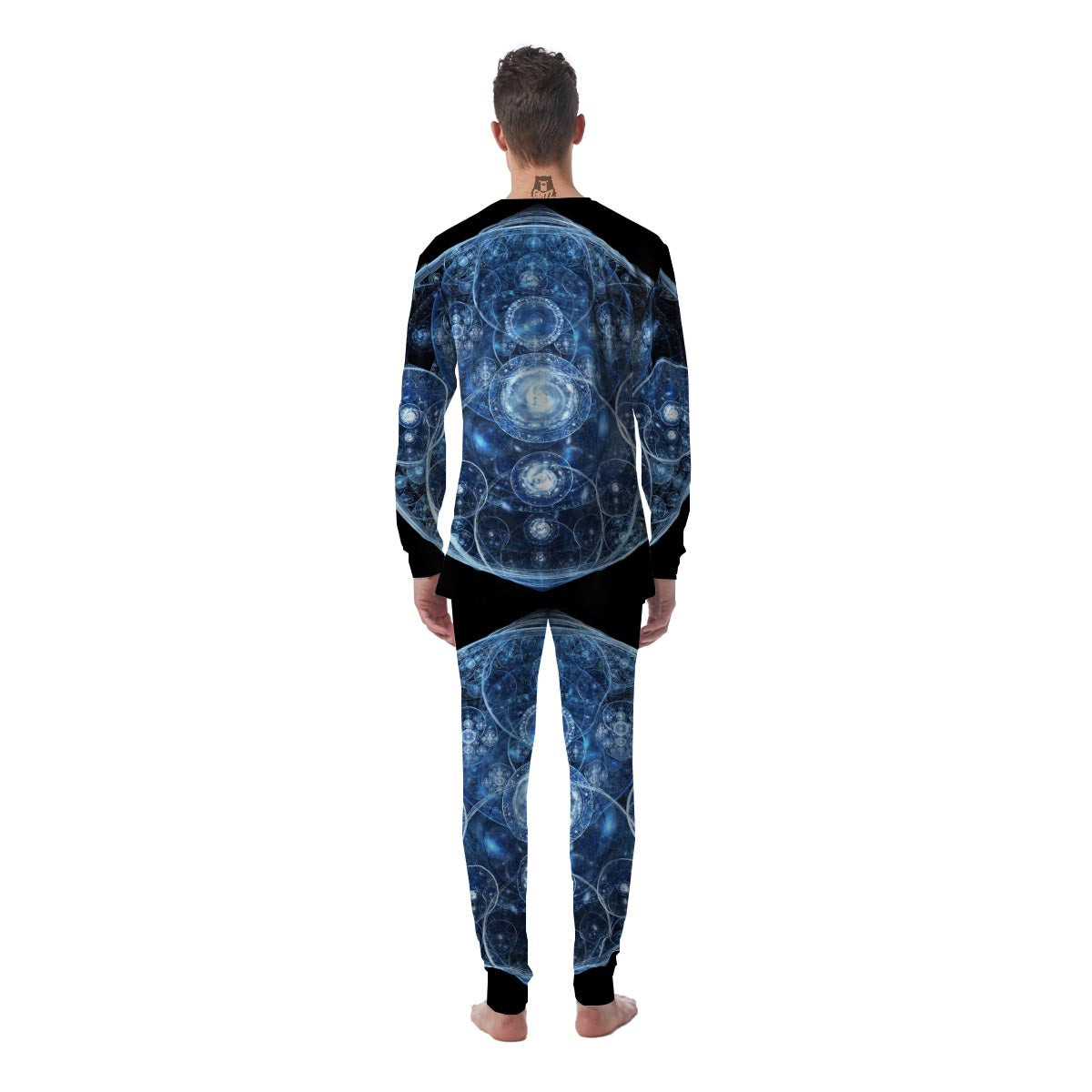 Fractal Steampunk Print Men's Pajamas-grizzshop