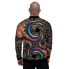 Fractal Trippy Print Men's Bomber Jacket-grizzshop