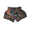 Fractal Trippy Print Muay Thai Boxing Shorts-grizzshop