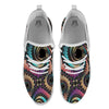 Fractal Trippy Print White Athletic Shoes-grizzshop