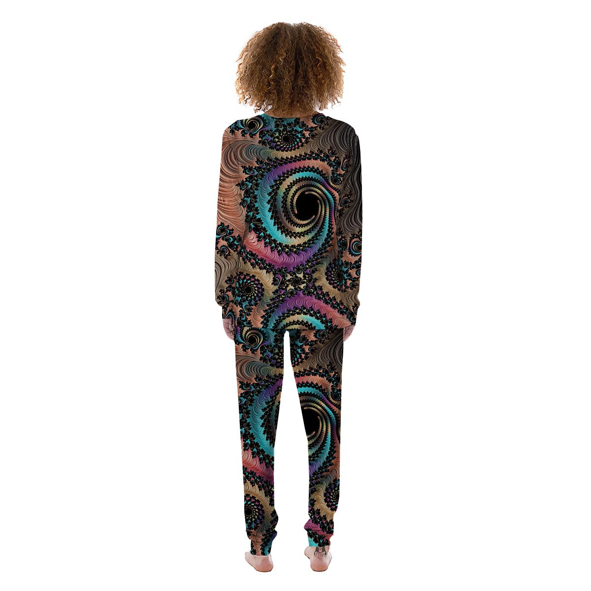 Fractal Trippy Print Women's Pajamas-grizzshop