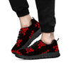 Frangipani Black And Red Print Pattern Black Sneaker-grizzshop