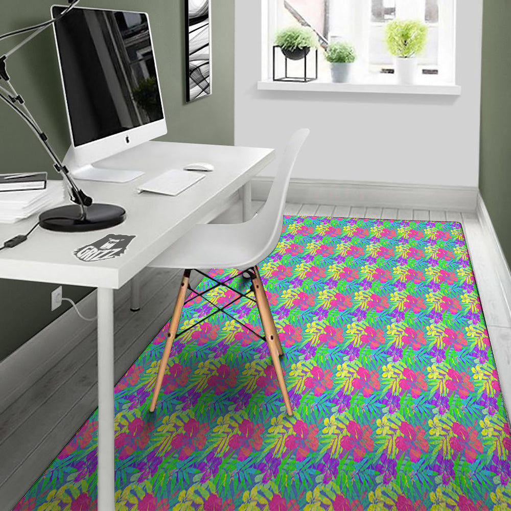 Frangipani Colorful Print Pattern Floor Mat-grizzshop