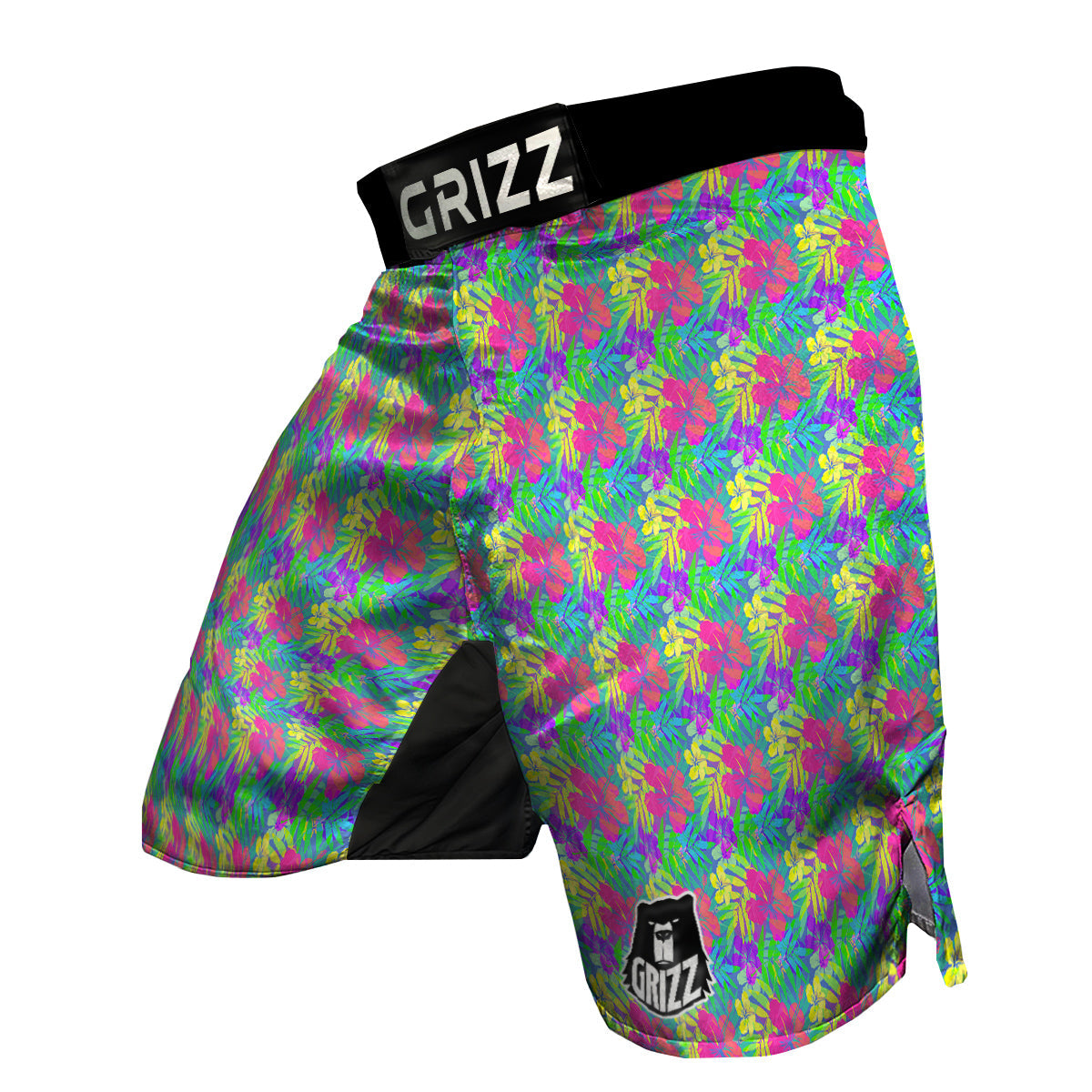 Frangipani Colorful Print Pattern MMA Shorts-grizzshop