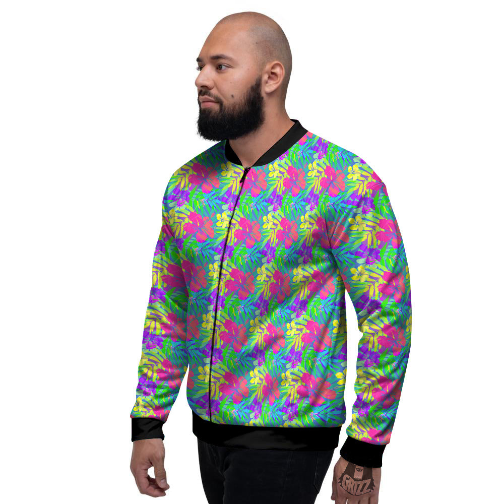 Frangipani Colorful Print Pattern Men's Bomber Jacket-grizzshop