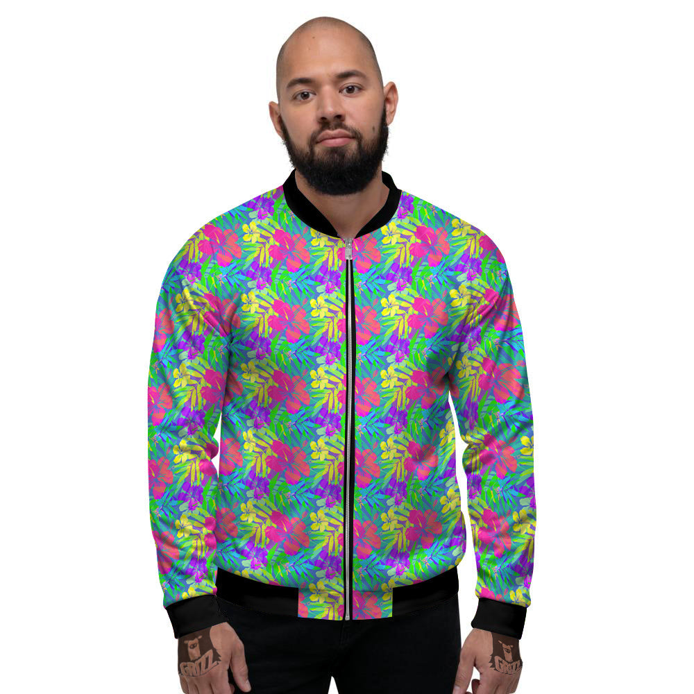Frangipani Colorful Print Pattern Men's Bomber Jacket-grizzshop