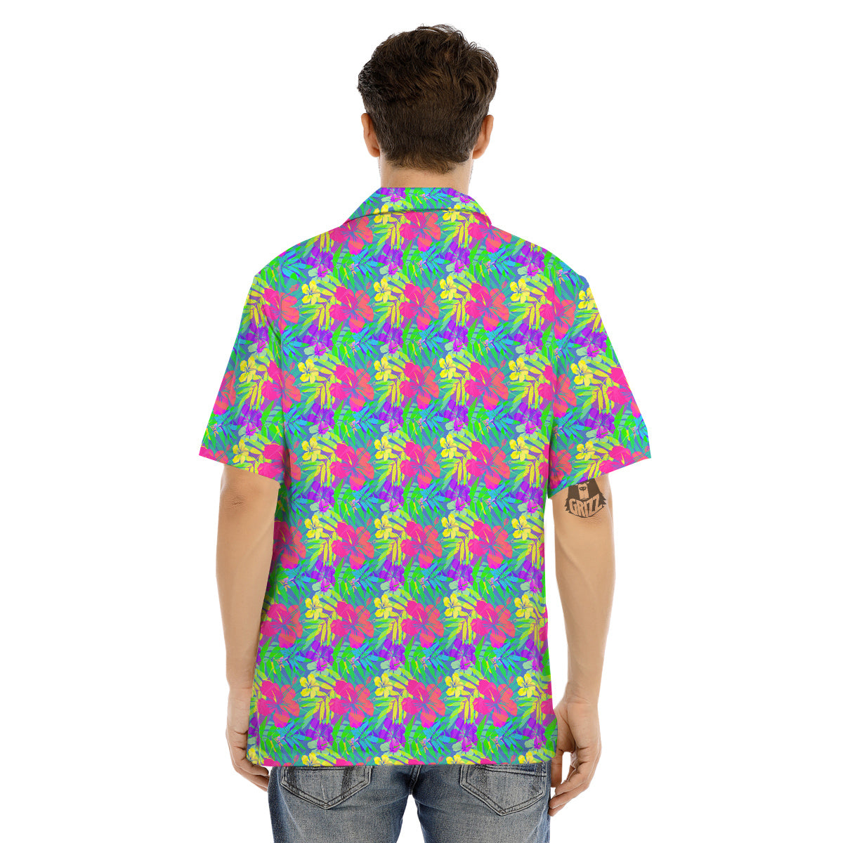 Frangipani Colorful Print Pattern Men's Hawaiian Shirt-grizzshop