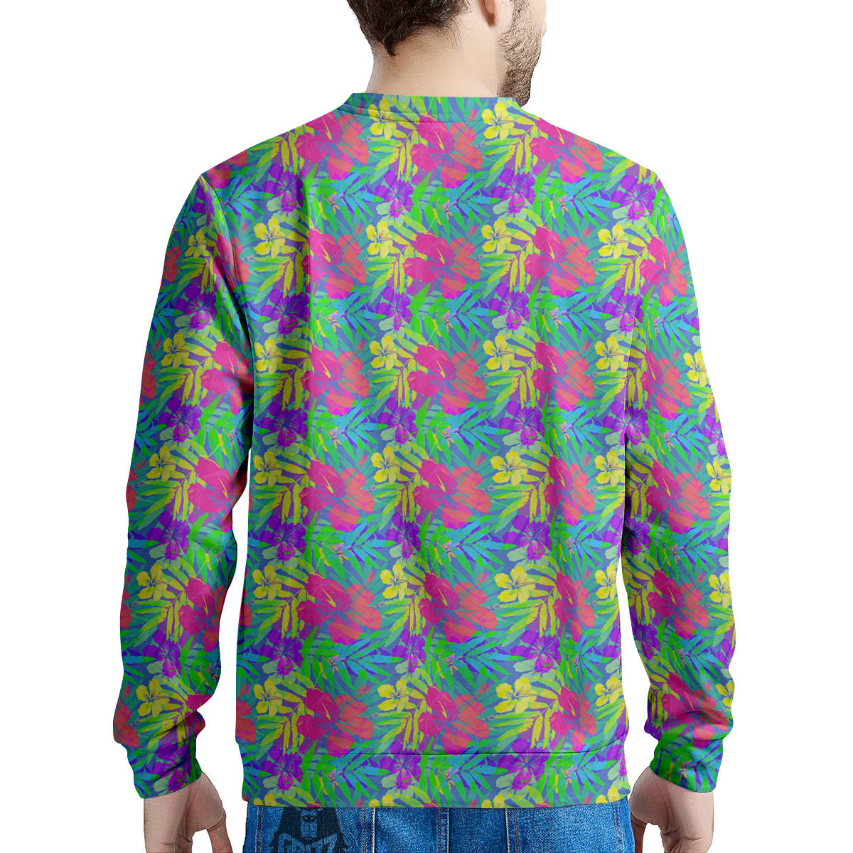 Frangipani Colorful Print Pattern Men's Sweatshirt-grizzshop