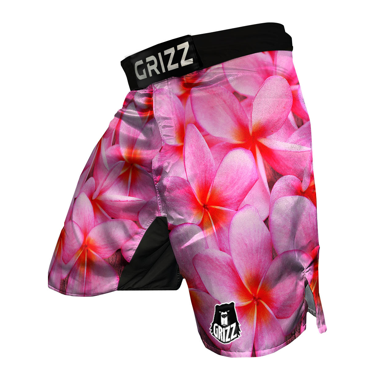 Frangipani Flower Pink Print MMA Shorts-grizzshop