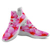 Frangipani Flower Pink Print White Athletic Shoes-grizzshop