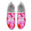 Frangipani Flower Pink Print White Athletic Shoes-grizzshop