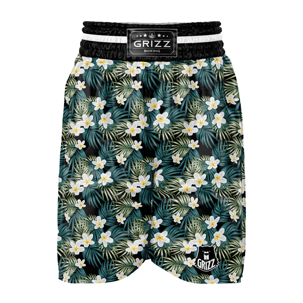 Frangipani Flower Print Pattern Boxing Shorts-grizzshop