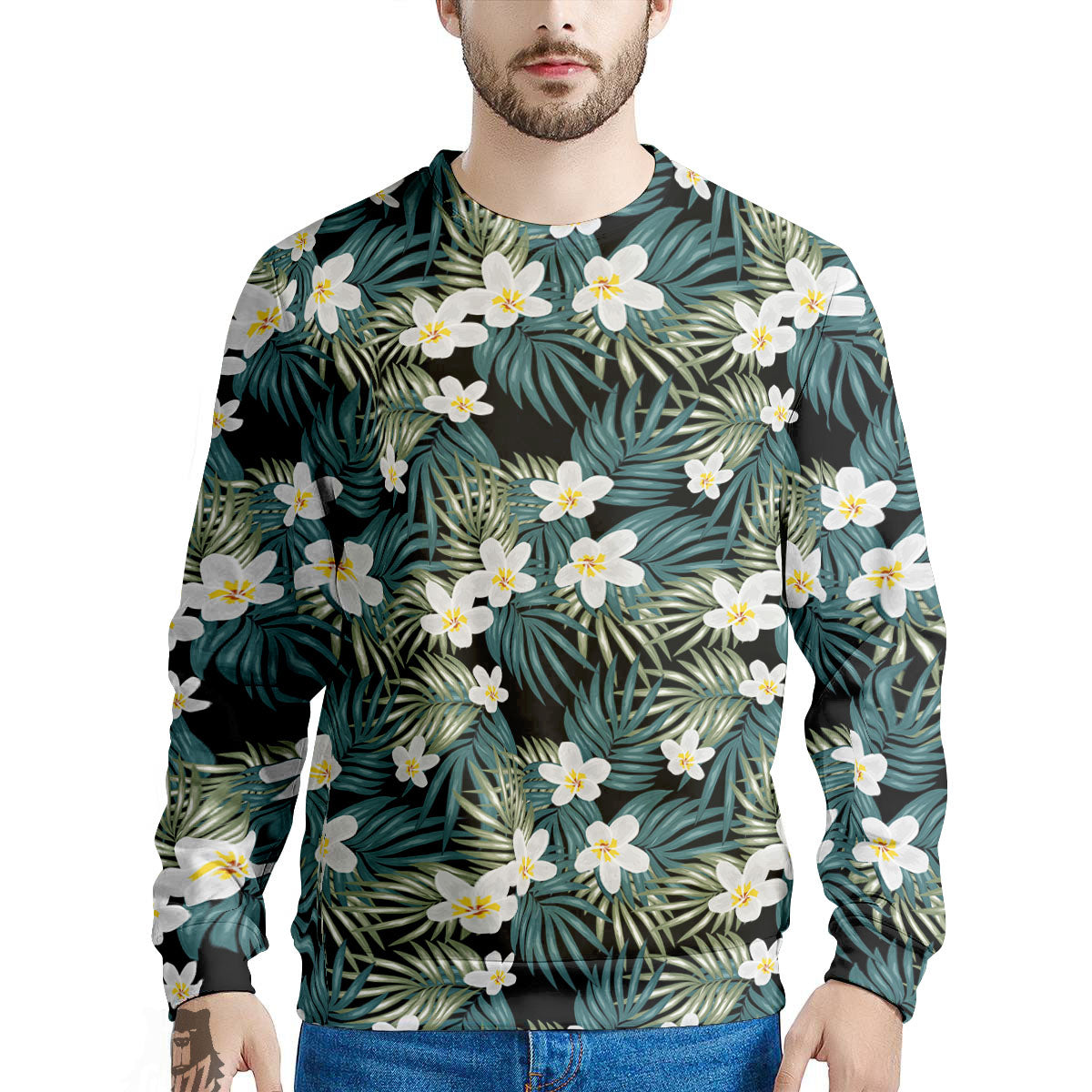Frangipani Flower Print Pattern Men's Sweatshirt-grizzshop