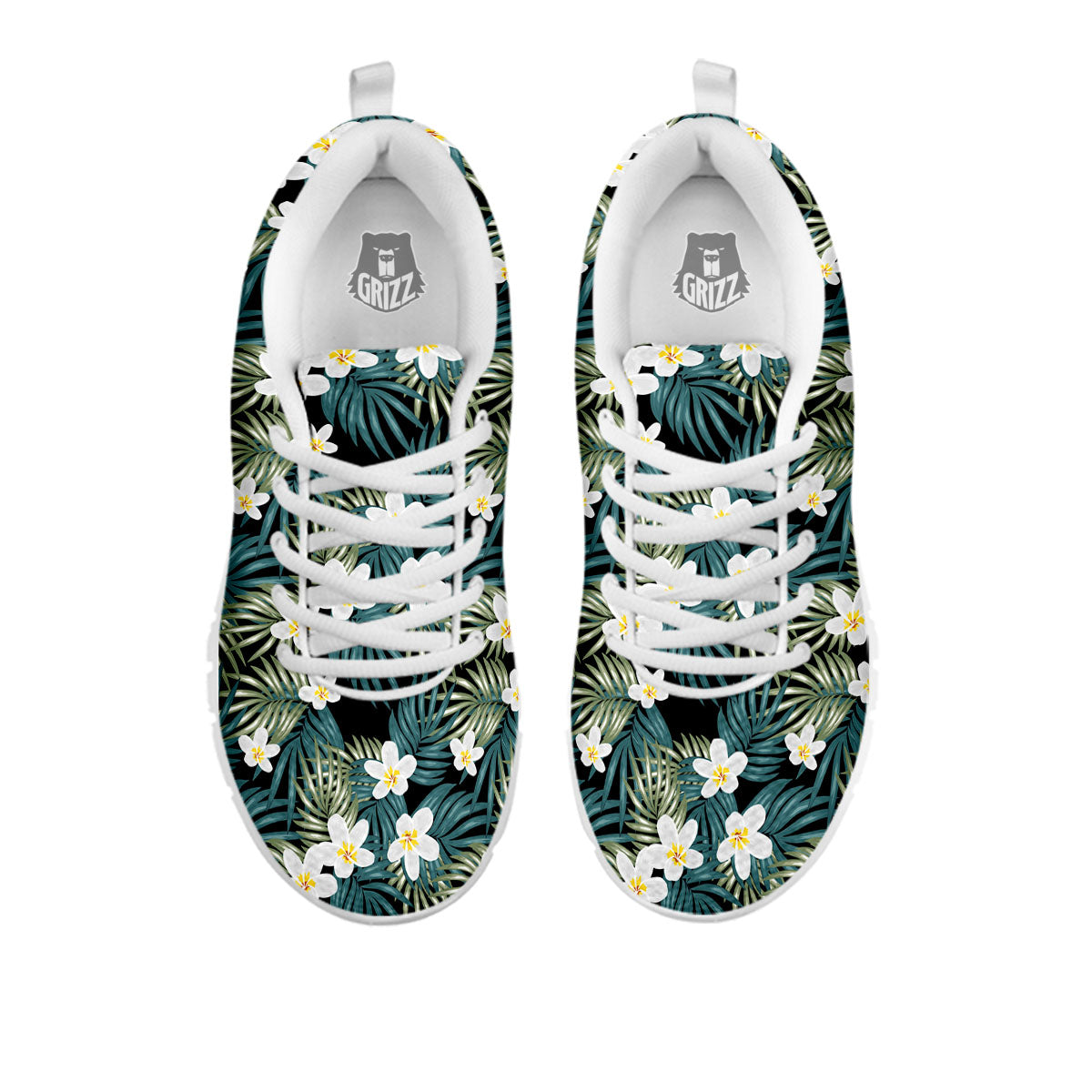 Frangipani Flower Print Pattern White Sneaker-grizzshop