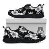 Frangipani White And Black Print Pattern Black Sneaker-grizzshop