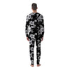 Frangipani White And Black Print Pattern Men's Pajamas-grizzshop