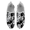 Frangipani White And Black Print Pattern White Athletic Shoes-grizzshop