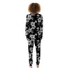 Frangipani White And Black Print Pattern Women's Pajamas-grizzshop