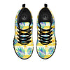 Frangipani Yellow Print Pattern Black Sneaker-grizzshop