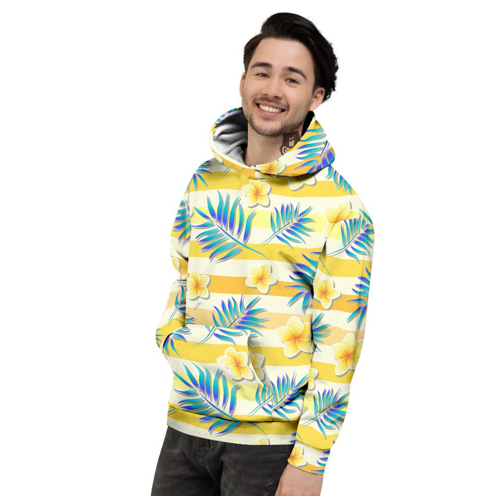 Frangipani Yellow Print Pattern Men's Hoodie-grizzshop